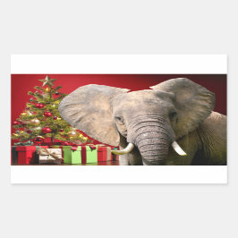 Elefant jul Greetings Rektangulärt Klistermärke