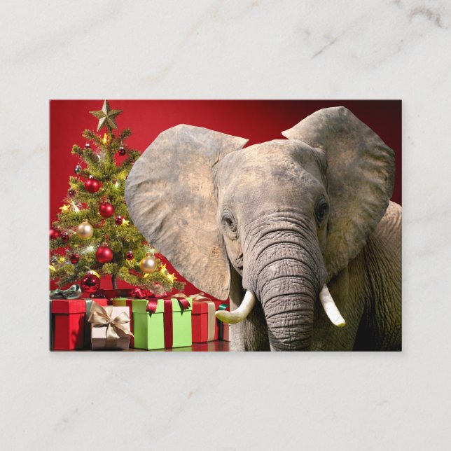 Elefant jul Greetings Visitkort (Framsida)