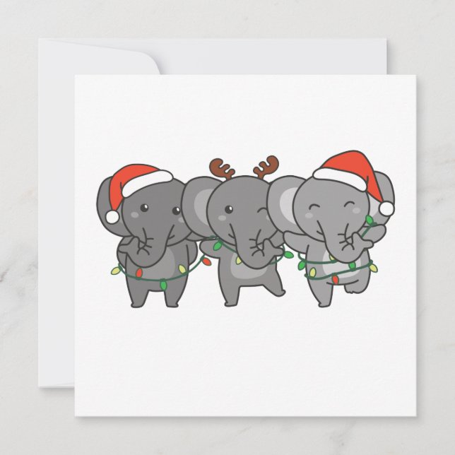 Elefant jul jul Djur Söt Inbjudan (Framsida)