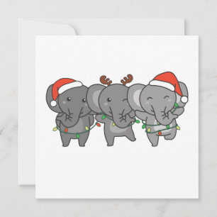 Elefant jul jul Djur Söt Inbjudan