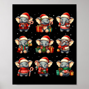 Elefant jul rolig elefantälskare pyjamas herr poster