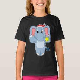 Elefant jul Santa hatt T Shirt