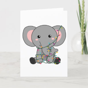Elefant jul snö vinter djur elefanter helgkort