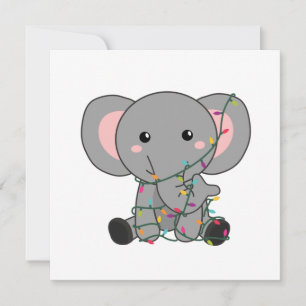 Elefant jul snö vinter djur elefanter inbjudningar