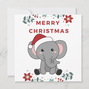 Elefant jul snö vinter djur elefanter inbjudningar