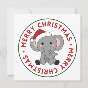 Elefant jul snö vinter djur elefanter jag inbjudningar