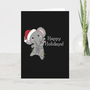 Elefant jul snö vinterdjur elefanter kort