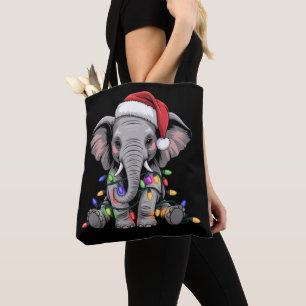 Elefant julbelysning Xmas Holiday Vilda djur Tygkasse