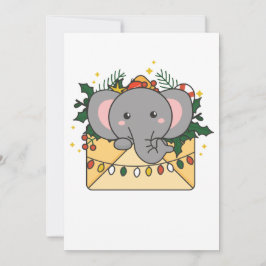 Elefant Julbrev Vinterdjur Elefanter Julkort