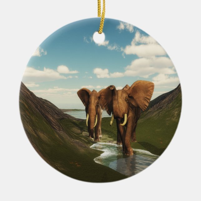Elefant Julgransprydnad Keramik (Framsidan)