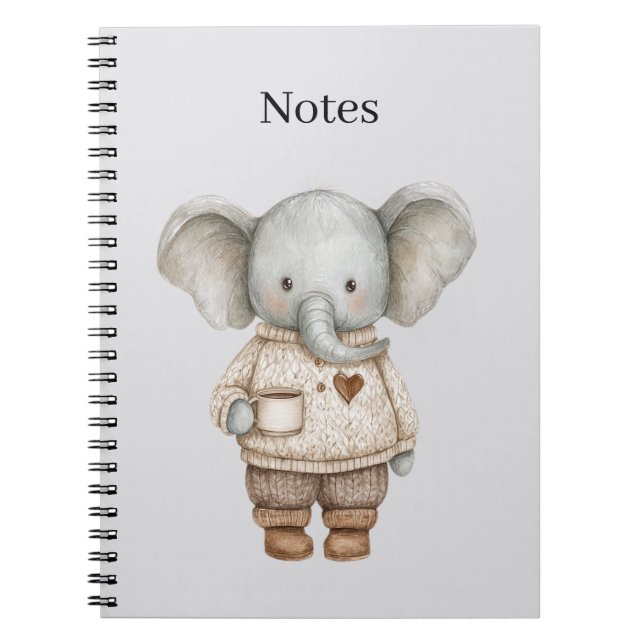 Elefant kaffekopp anteckningsbok (Framsidan)