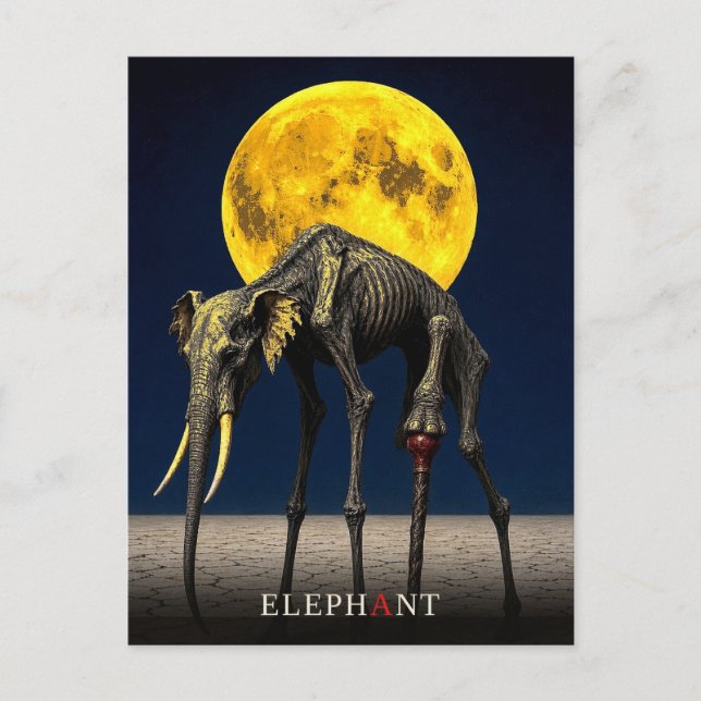 Elefant käpp gotisk Surrealistisk Vykort (Framsida)