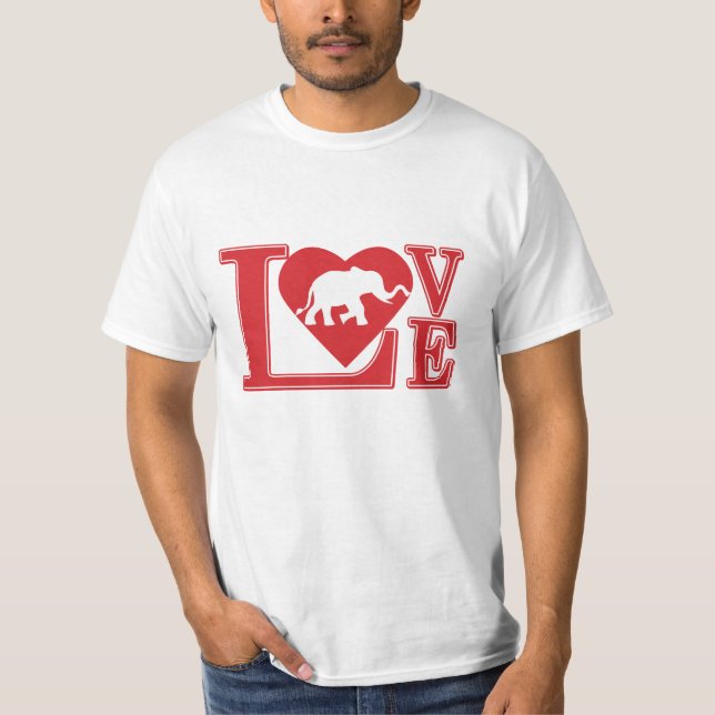 elefant kärlek t shirt (Framsida)