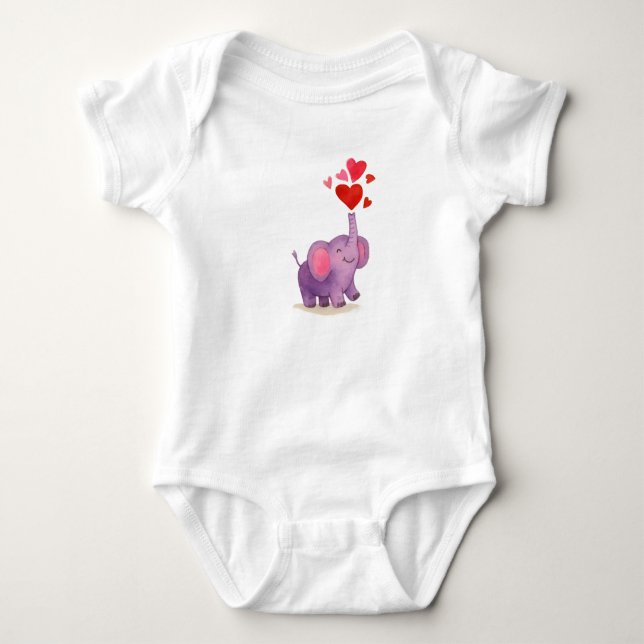 Elefant kärlekshjärta t shirt (Framsida)