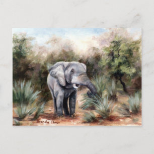 Elefant kommer genom vykort