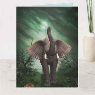 ELEFANT KONST FÖDELSEDAGKORT KORT
