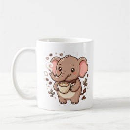 Elefant Latte Hjärta Kaffemug Kaffemugg