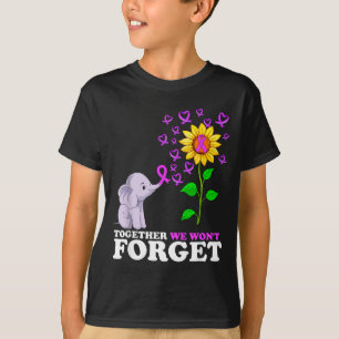 Elefant Lila Band Avsluta Alzheimers Medvetenhet T Shirt