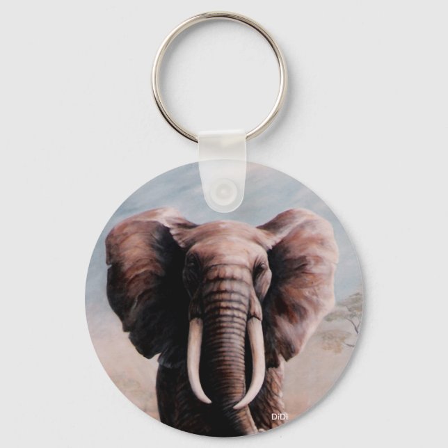 Elefant, målning av DiDi Nyckelring (Framsida)