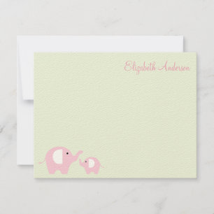 Elefant Mamma och Baby Flat Tackkort Anteckningskort