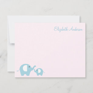 Elefant Mamma och Baby Flat Tackkort Anteckningskort