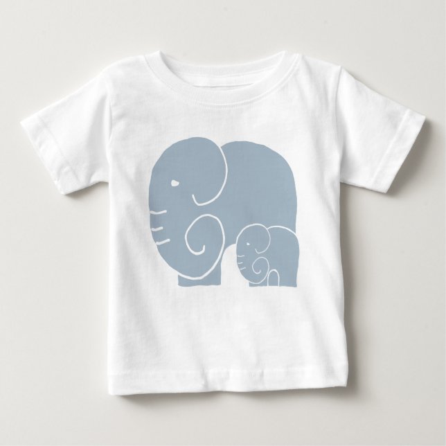 Elefant Mamma och Baby Teeshirt T Shirt (Framsida)