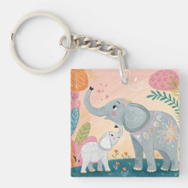 Elefant Mamma och Bebis