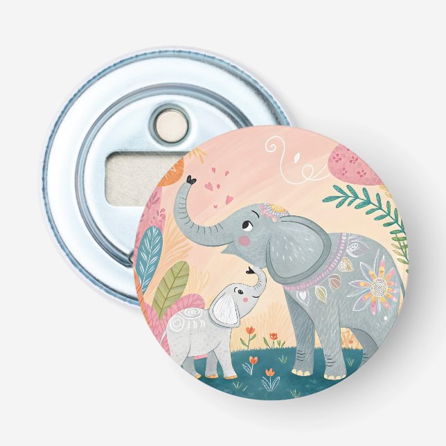 Elefant Mamma och Bebis Flasköppnare (Framsidan)