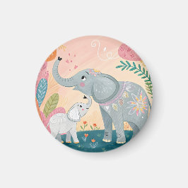 Elefant Mamma och Bebis Magnet