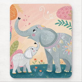 Elefant Mamma och Bebis Musmatta