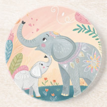 Elefant Mamma och Bebis