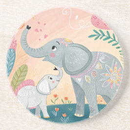 Elefant Mamma och Bebis Underlägg