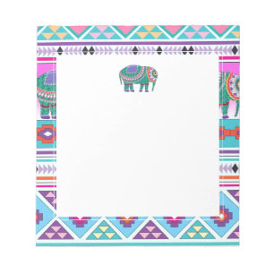 Elefant med Aztec Mönster Anteckningsblock