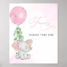 Elefant med babyskor med ballong - dekorfavoriter