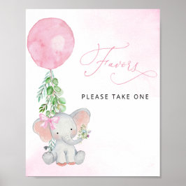 Elefant med babyskor med ballong - dekorfavoriter poster