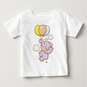 Elefant med ballong bebis t shirt