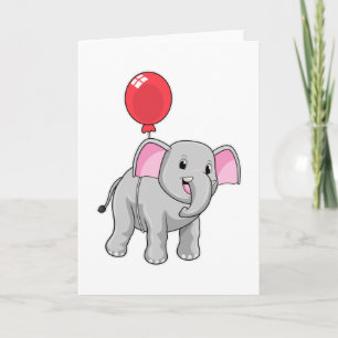 Elefant med ballong kort