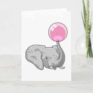 Elefant med ballong kort