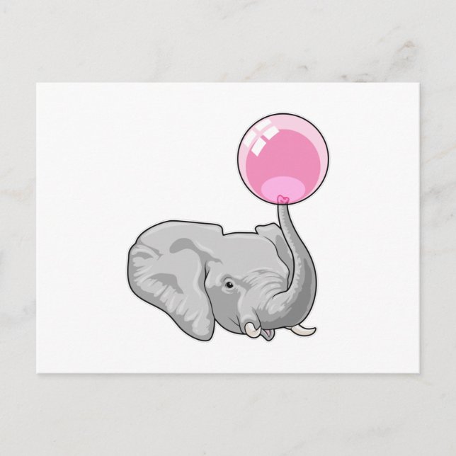 Elefant med ballong vykort (Framsida)