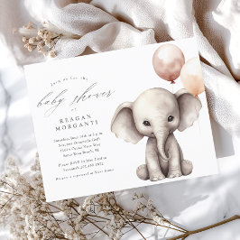 Elefant med ballonger Neutral budget baby shower