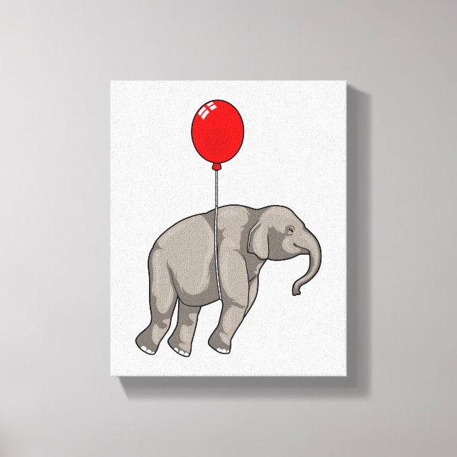 Elefant med Balloon Canvastryck (Framsida)