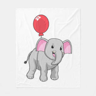Elefant med Balloon Fleecefilt