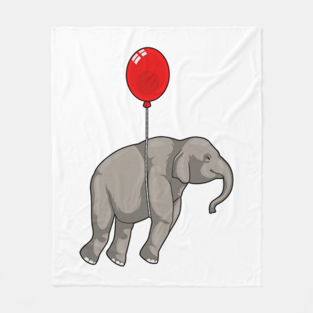 Elefant med Balloon Fleecefilt (Framsidan)