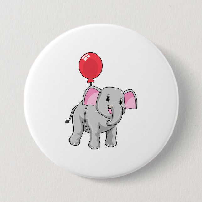 Elefant med Balloon Knapp (Framsida)