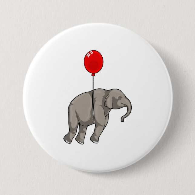 Elefant med Balloon Knapp (Framsida)