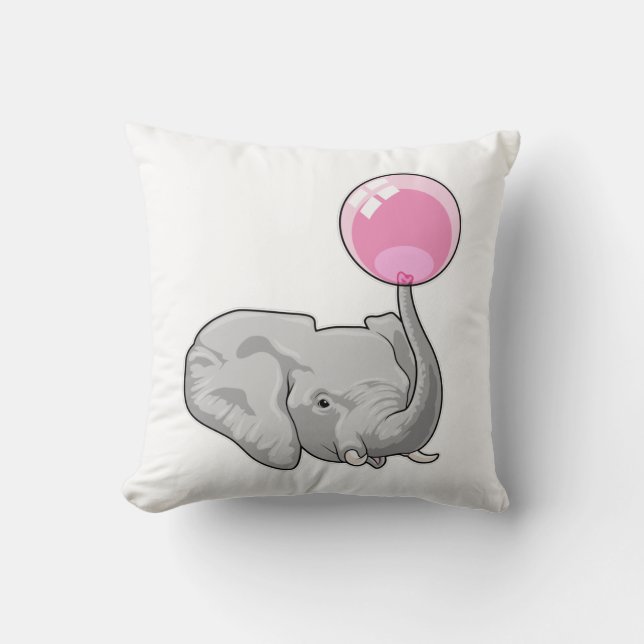 Elefant med Balloon Kudde (Framsida)