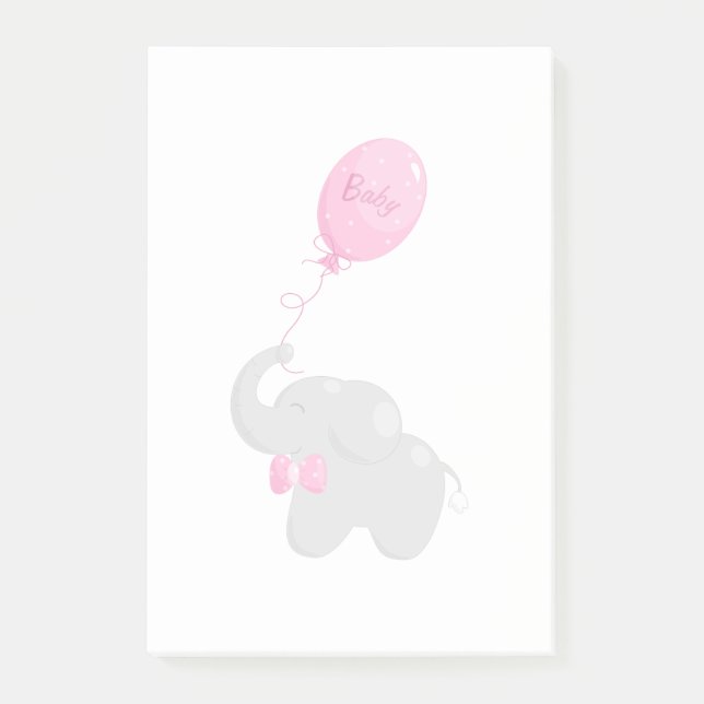 Elefant med Balloon Post-it Block (Framsida)