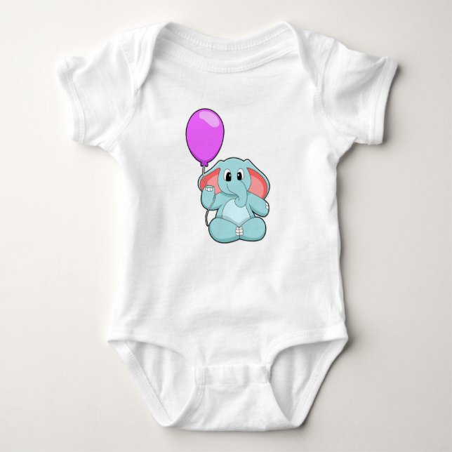 Elefant med Balloon T Shirt (Framsida)