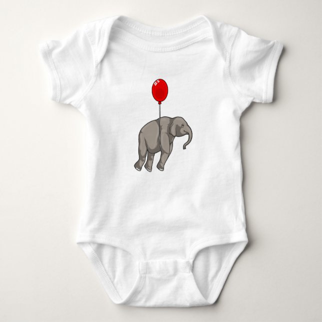 Elefant med Balloon T Shirt (Framsida)