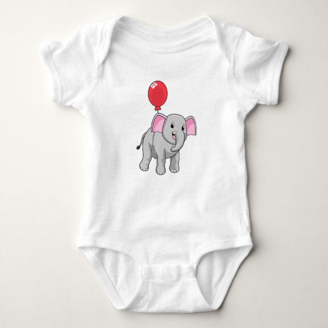 Elefant med Balloon T Shirt (Framsida)